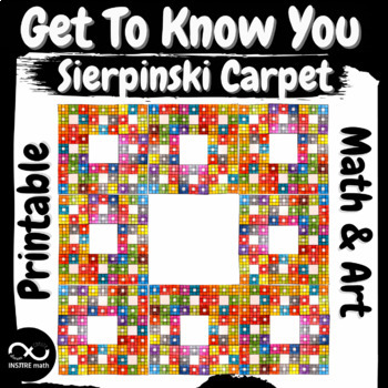 Preview of Get To Know You Collaborative Math Activity Sierpinski Carpet Math & Art Project
