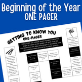 Get-To-Know You One Pager