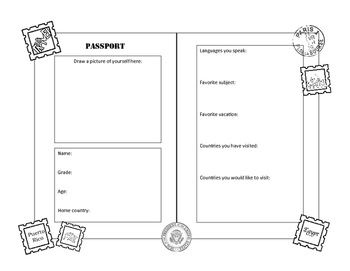 Get To Know You Passport Template by For Such A Time Therapy | TPT