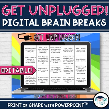 Preview of Get Unplugged! Brain Break Ideas for PowerPoint™ - Distance Learning