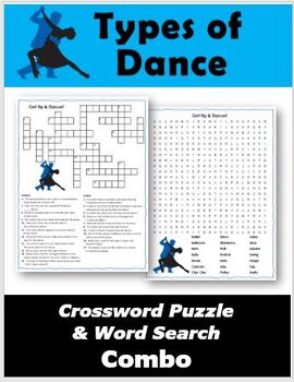 Types of Dance Crossword Puzzle Word Search Combo TPT