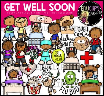 Preview of Get Well Soon Clip Art Set {Educlips Clipart}