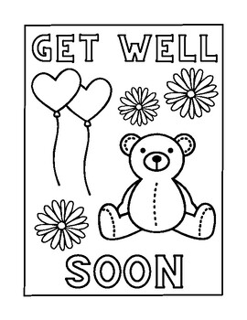 Get Well Soon Coloring Page by Bell to Bell Printables | TPT