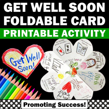 Preview of Printable Get Well Soon Cards Greeting Card Template 2nd 3rd Grade Craft Project