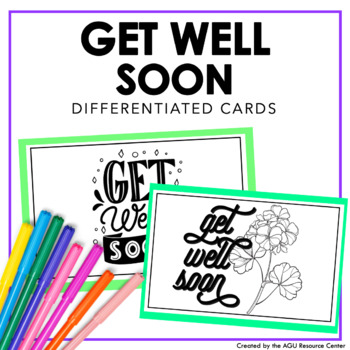 Preview of Get Well Soon Greeting Cards | Differentiated Writing for Special Education