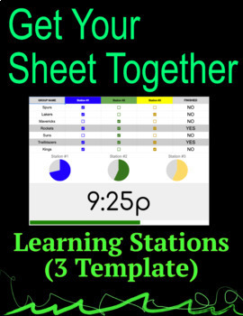 Preview of Get Your Sheet Together: Learning Stations - 3 Station Template