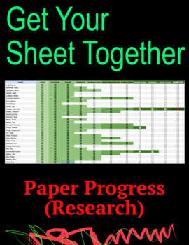 Preview of Get Your Sheet Together: Paper Progress Chart - Research