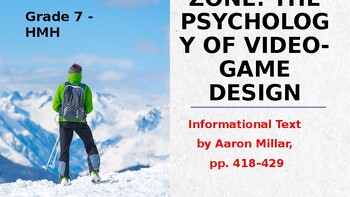 Preview of Get in the Zone: The Psychology of Video-Game Design Grade 7 HMH