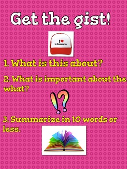 Preview of Get the Gist Anchor Chart