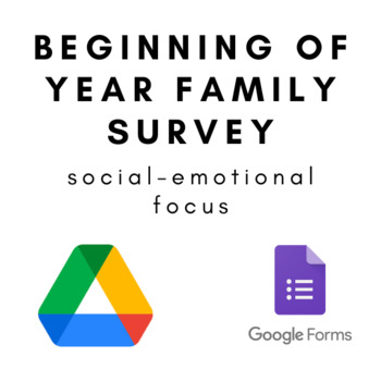 Preview of Get to Know Families - Beginning of Year Questionnaire - Social Emotional Focus