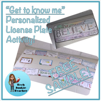 Preview of Get to Know Me License Plate Activity