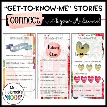 Get to Know Me Story Templates - Instagram Stories {FLORAL} by Hannah  Holbrook