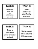 Get to Know Me Task Cards