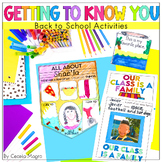 Getting to Know You Activities All About Me Back to School