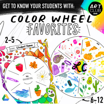Preview of Get to Know You Art Activity: Color Wheel Favorites!