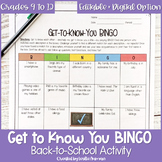 classroom bingo getting to know you activity