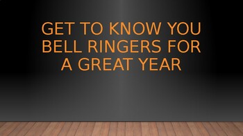 Preview of Get to Know You Bell Ringers for a Great Year