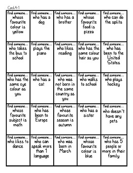 kindergarten get to know you bingo