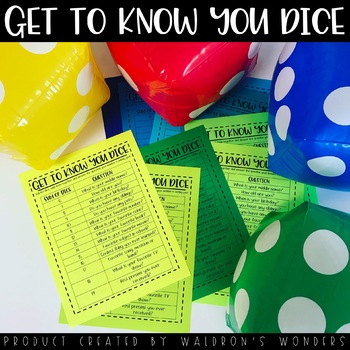 Preview of Get to Know You Dice Game!