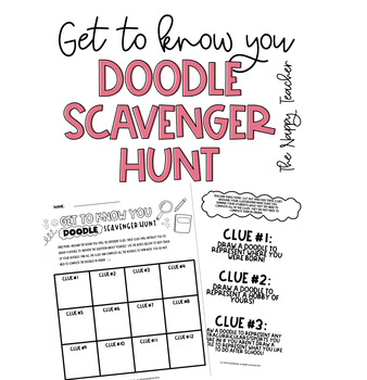 Preview of Get to Know You Doodle Scavenger Hunt Activity/Worksheet