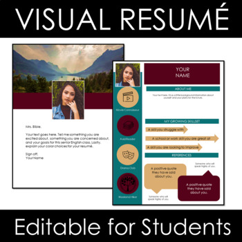 Preview of Get to Know You High School and Middle School: Student Visual Resume