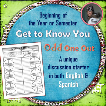 Preview of Get to Know You Back to School Activity in English & Spanish Odd One Out