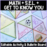 Get to Know You | SEL | 6th Grade Math Activity & Bulletin