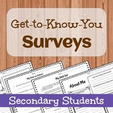 Get to Know You Surveys for Secondary & Older Student