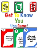 Get to Know You - Uno themed game!  back to school, ice br