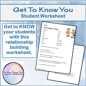 Preview of Get to Know You Worksheet