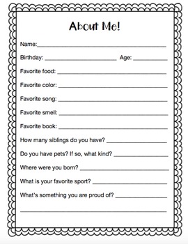 Get to Know You- Writing Activities FREE by Becca Bluebird | TpT