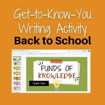 Preview of Get-to-Know-You Writing Activity Google Slides Interactive Notebook