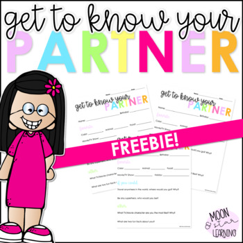 Preview of Get to Know Your Partner FREEBIE!