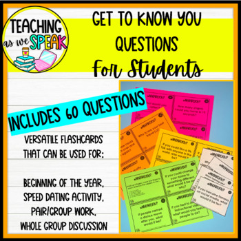 Preview of Get to Know  Your Students Questions