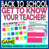 Get to Know Your Teacher Game Back to School Get to Know Y