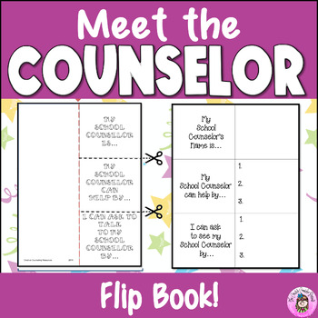 Preview of Meet the School Counselor Guidance Back to School Introduction Flip Book