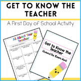 Get to Know the Teacher Back to School Activity