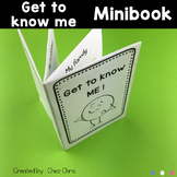 Get to know me MiniBook - Back to School activity