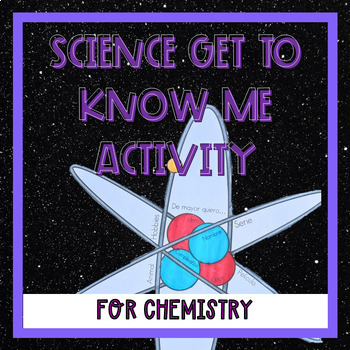 Preview of Get to know me for chemistry bulletin board: first day of science activity