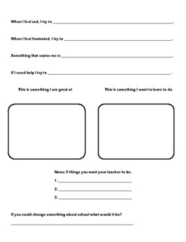 Get to know me & self-assessment questionnaire by The little sillies