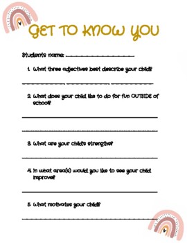 Get to know you by Kaitlyn Myers | TPT