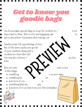 Preview of Get to know you goodie bags