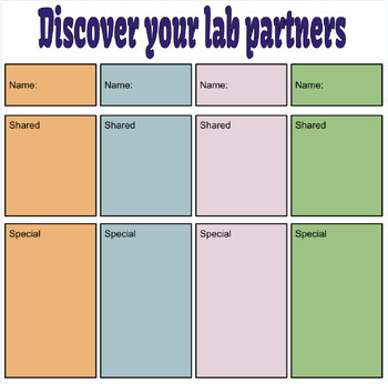 Preview of Get to know your lab/group partners