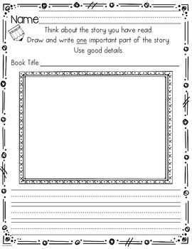 Common Core Reading Journal Activities For Kindergarten & First Grade