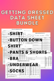 Getting Dressed Data Sheet Bundle: Shirt, Pants, Bra, Unde
