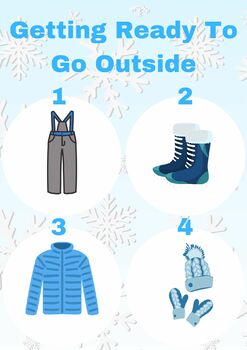 Preview of Getting Ready To Go Out Winter Poster, Visual To Put On Winter Gear