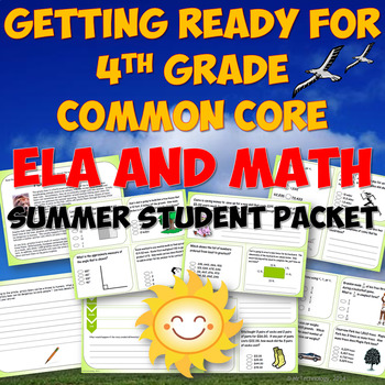 Getting Ready For 4th Grade Ccss Summer Reading And Math Packet By Mrtechnology