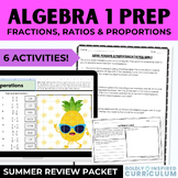 Getting Ready for Algebra 1 Summer Prep Packet | Ratios an