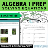 Getting Ready for Algebra 1 Summer Prep Packet | Solving M