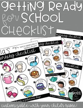 Getting Ready For School Checklist By Across The Hall Tpt